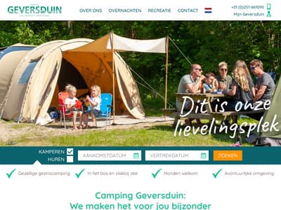 Nieuwe website voor Camping Geversduin