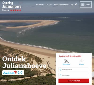 Nieuwe website voor Camping Julianahoeve