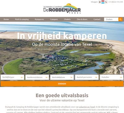 Nieuwe website voor Duinpark de Robbenjager