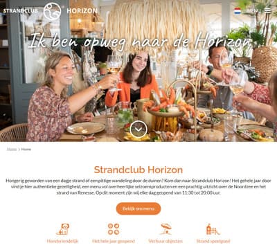 Nieuwe website voor Strandclub Horizon