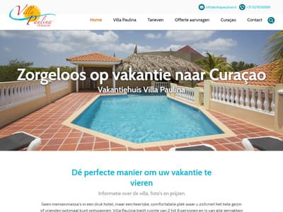 Nieuwe website voor Villa Paulina Curaçao