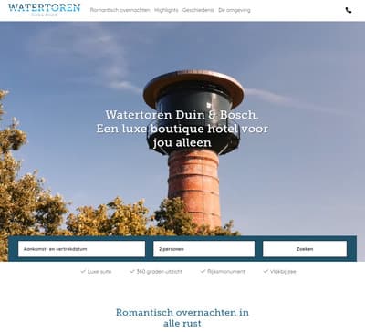 Nieuwe website voor Watertoren Duin & Bosch