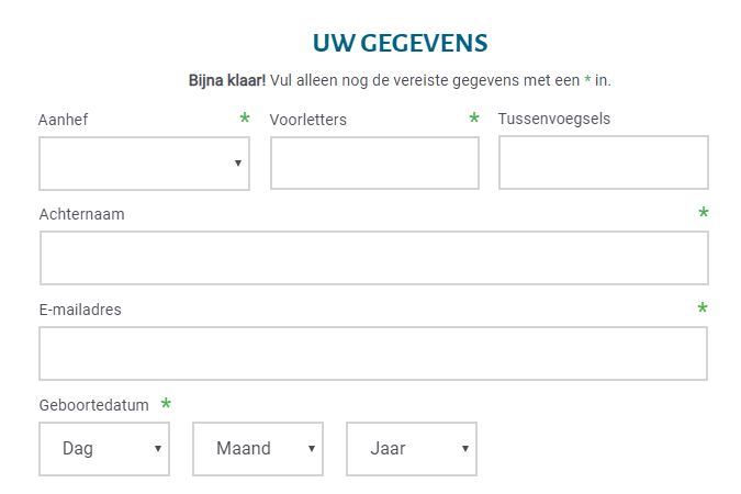 Persoonsgegevens zo compact mogelijk